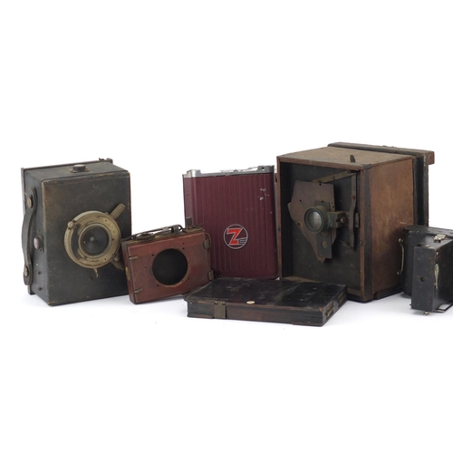 615 - Vintage cameras including Ensign-Cupid and Olympia