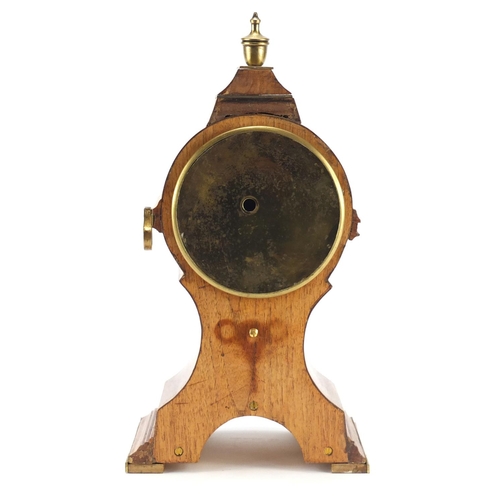 2260 - Brass mounted mahogany mantel clock with enamelled dial and Roman numerals, the movement numbered 60... 