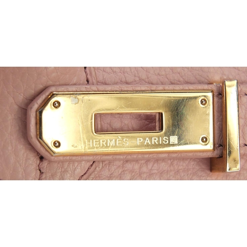 2136 - Hermes pink leather birkin handbag with dust bag, date stamped 78A, 35cm wide
