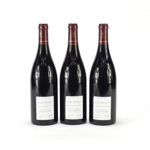 2110 - Three bottles of 2007 Regis Bouvier Grevrey Chamberlin red wine