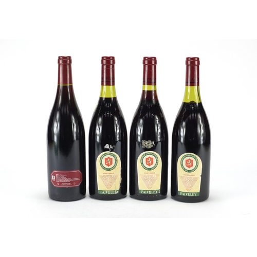 2148 - Four bottles of red wine comprising three bottles of 1991 Faiveley Mercurey Domaine De La Croix Jacq... 