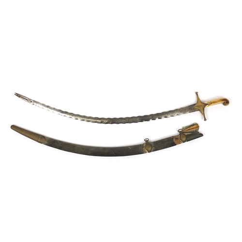 2488 - Philippines silver mounted Moro Kris with steel blade, 66cm in length