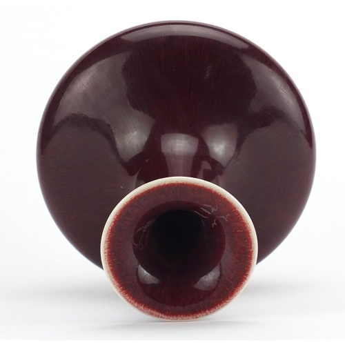 2297 - Chinese porcelain Sang De Boeuf glazed vase, 23.5cm high