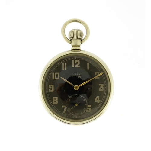 2604 - Military interest Rolex pocket watch, numbered A4186 to the dial, 5cm in diameter