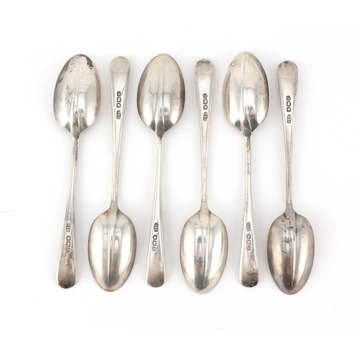 2534A - Set of six silver teaspoons by Roberts & Belk, Sheffield 1942, 11cm in length, 80.8g