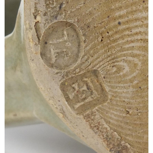 2261 - Studio pottery comprising a John Leach Studio Pottery Bovey Tracy mug, Leach pottery mug and a Sydne... 