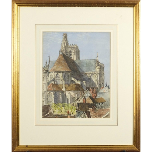 36 - Henry John Terry - Bruge, 19th century watercolour, mounted and framed, 28cm x 21.5cm