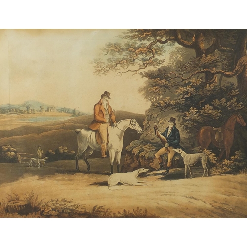 265 - After Dean Wolstenholme - Fox hunting, Plates I-IV, set of four early 19th century aquatints with et... 