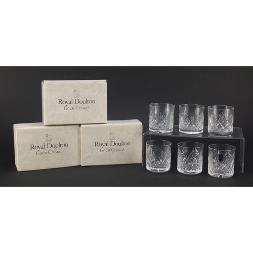 2270 - Set of six Royal Doulton crystal tumblers with boxes, each 8.5cm high
