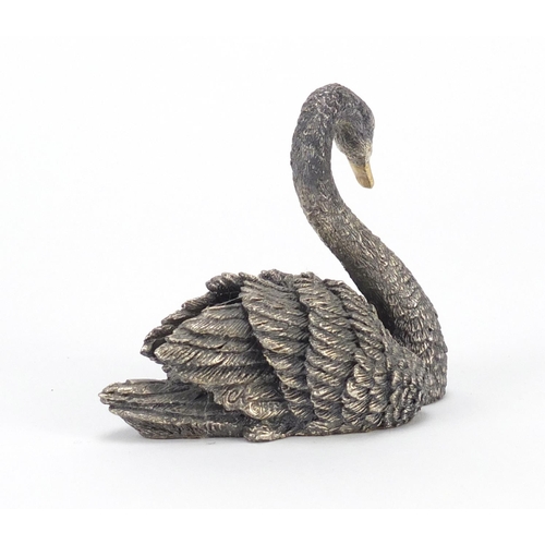 2504 - Country Artists sterling silver filled swan, 8cm high