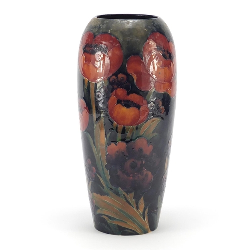 2241 - Large William Moorcroft pottery vase, painted and impressed marks to the base, 32cm high