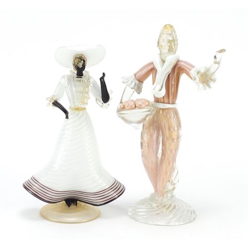 2209 - Two Murano glass figures, the largest 29cm high