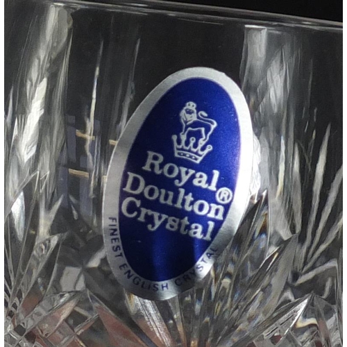 2352 - Royal Doulton crystal with boxes including glasses, decanter and jug