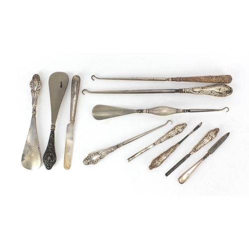 2527 - Collection of silver spoons and forks including a Georgian berry spoon, 21.5cm in length, 480.0g
