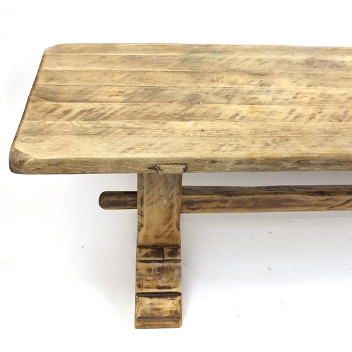 2014A - Oak refectory table, 78.5cm H x 220cm W x 78cm D