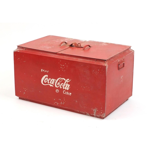 2020 - Retro Coca Cola cooler, 40cm H x 70cm W x 44cm D