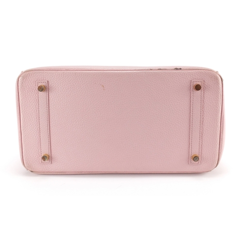 2136 - Hermes pink leather birkin handbag with dust bag, date stamped 78A, 35cm wide