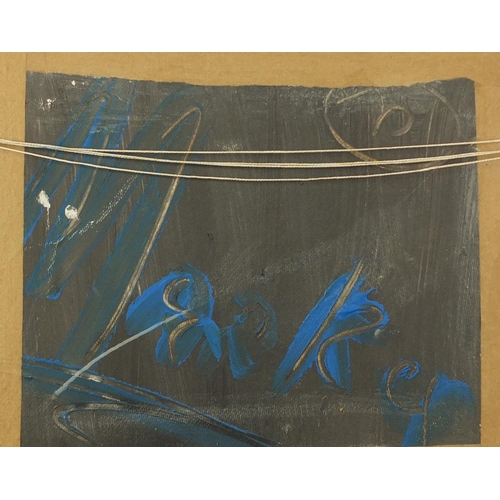 2132 - After Markey Robinson - Figures beside water, Irish school oil on board, framed, 49.5cm x 39.5cm