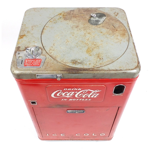 2002 - Retro Coca Cola refrigerator, model A23B 10K, with Vendo Company plaque, 96cm high
