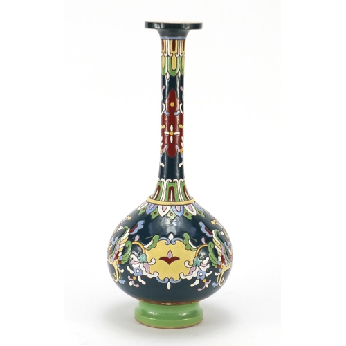 214 - Continental Aesthetic pottery bottle neck vase, 39cm high