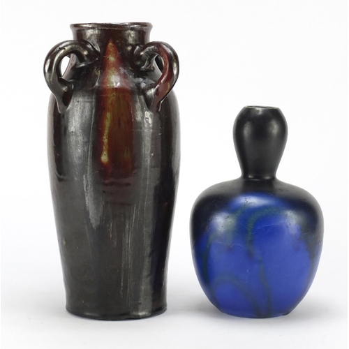 236 - Two studio pottery vases including Bretby, the largest 28cm high