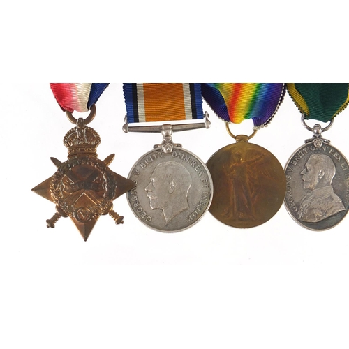 210 - British Military World War I medal group, awarded to 240018CPL.W.C.HARDY.W.RID.R. including the terr... 