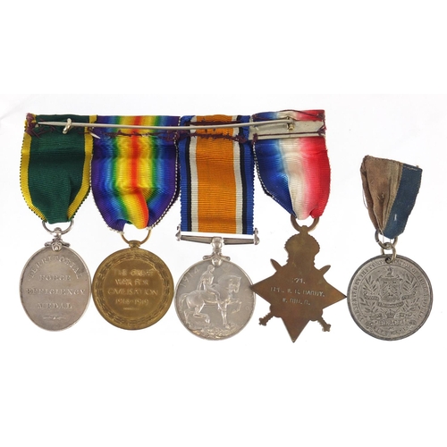 210 - British Military World War I medal group, awarded to 240018CPL.W.C.HARDY.W.RID.R. including the terr... 