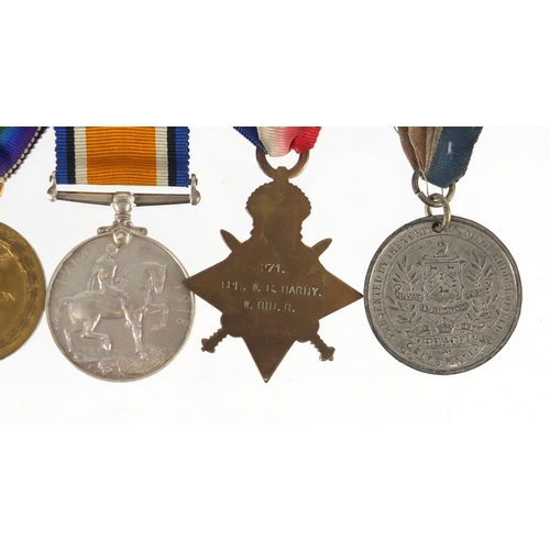 210 - British Military World War I medal group, awarded to 240018CPL.W.C.HARDY.W.RID.R. including the terr... 