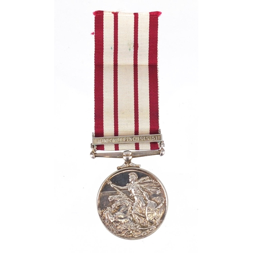 217 - British Military George VI medal with minesweeping 1945-51 bar, awarded to KX528734AETAITSTO1RN