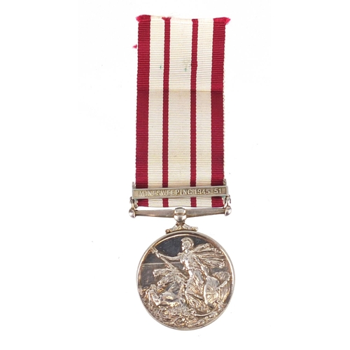 217 - British Military George VI medal with minesweeping 1945-51 bar, awarded to KX528734AETAITSTO1RN