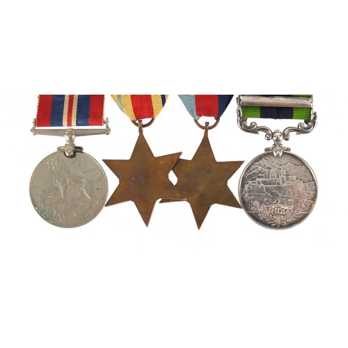 213 - British Military World War II medal group including the India general service medal with Burma 1930-... 