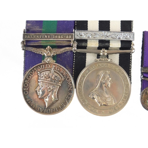 239 - British Military George VI general service medal with Palestine bar and the order of St John with dr... 