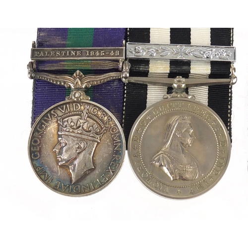 239 - British Military George VI general service medal with Palestine bar and the order of St John with dr... 