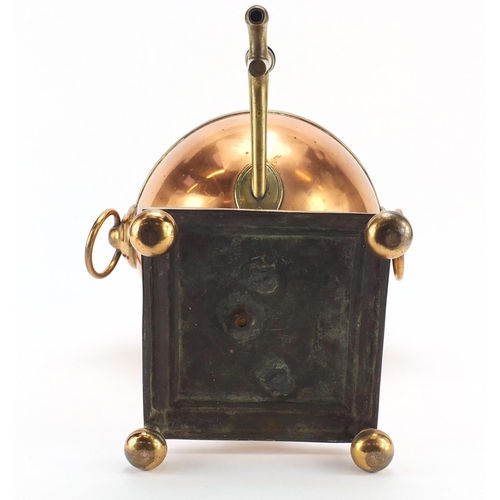 37 - 19th century copper and brass atlas design samovar, 48cm high