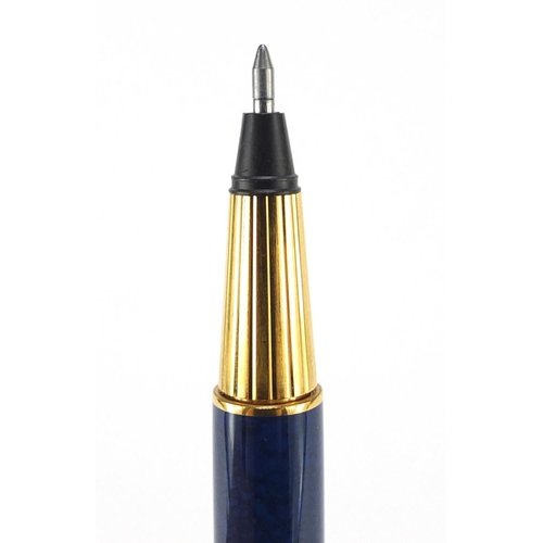 42 - Cartier Pasha blue lacquer ball point pen, serial number 49883468