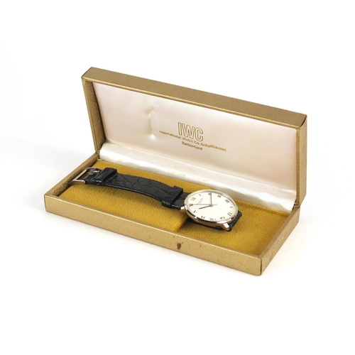 715 - Gentleman's International Watch Co Schaffhausen wristwatch, with box, 3.5cm in diameter