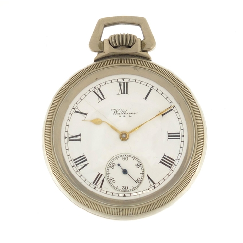 725 - Gentleman's Waltham open face pocket watch, the movement numbered 24840170, 5.4cm in diameter