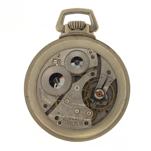 725 - Gentleman's Waltham open face pocket watch, the movement numbered 24840170, 5.4cm in diameter