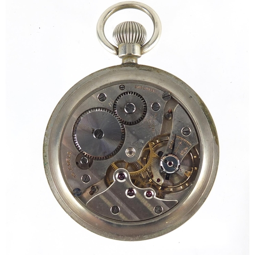 729 - Two Military and Railway interest open face pocket watches including a Vertex, both with engraved ma... 