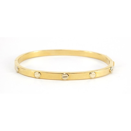 672 - ** WITHDRAWN ** 18ct gold Cartier Love bangle with box and certificate, numbered CXH609, the bangle ... 