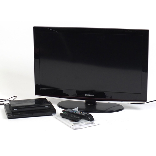 49 - Samsung 32inch LCD television with remote control, Sony DVD player and Bush freesat