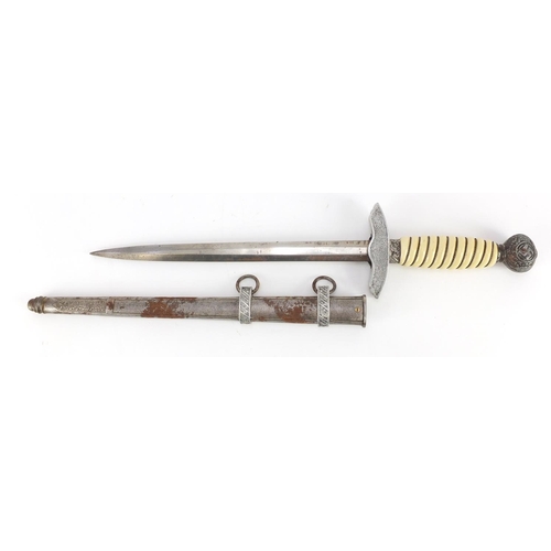 264 - German Military interest officers dagger with scabbard and steel blade, by Anton Wingen JR, 42.5cm i... 