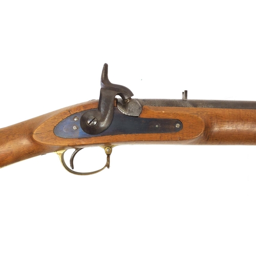 297 - Three band percussion Enfield type rifle, 136cm in length