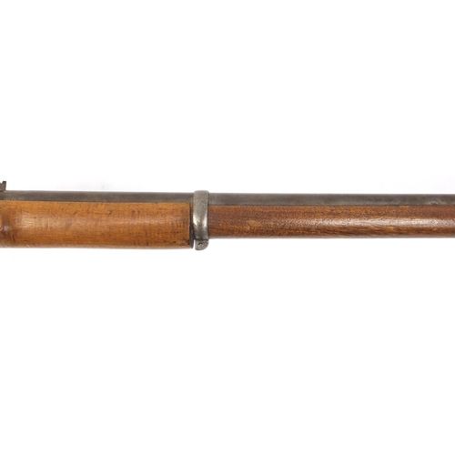 297 - Three band percussion Enfield type rifle, 136cm in length