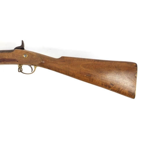 297 - Three band percussion Enfield type rifle, 136cm in length