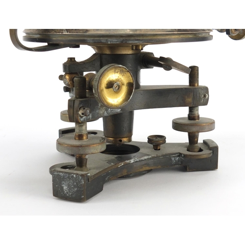 14 - 19th century brass theodolite by Cary of The Strand London with silvered scales, numbered 2002, 42cm... 
