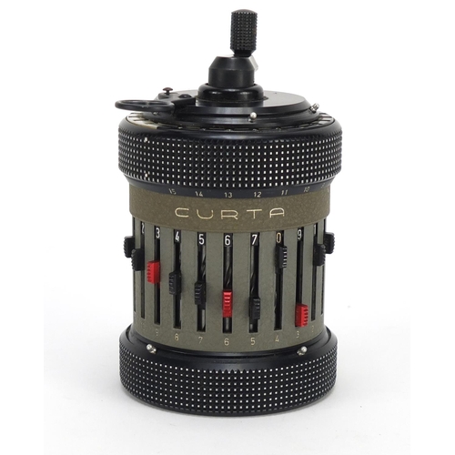 11 - Curta type II calculator with case, numbered 529094