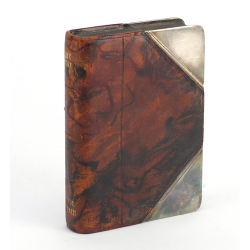 4 - Novelty leather bound silver plated hip flask in the form of a book, by John Dixon & Sons of Sheffie... 