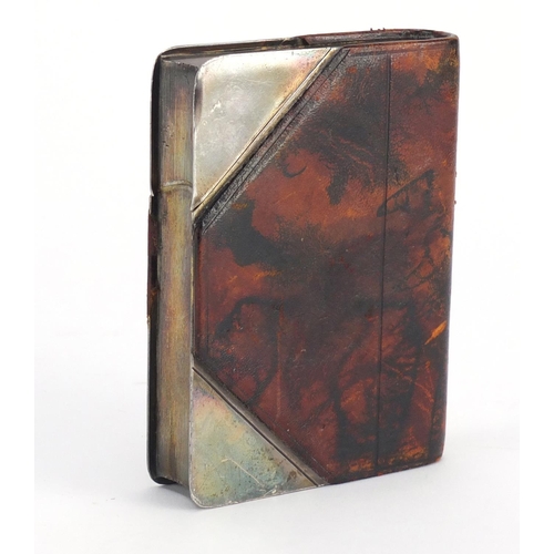 4 - Novelty leather bound silver plated hip flask in the form of a book, by John Dixon & Sons of Sheffie... 
