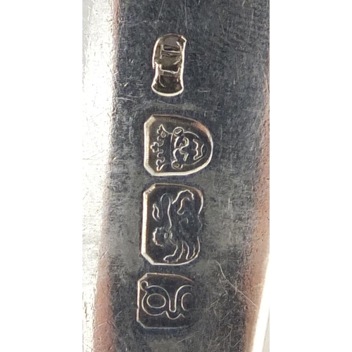 627 - Pair of Georgian silver tablespoons by Thomas Liddiard, London 1782, 21.5cm in length, 119.0g